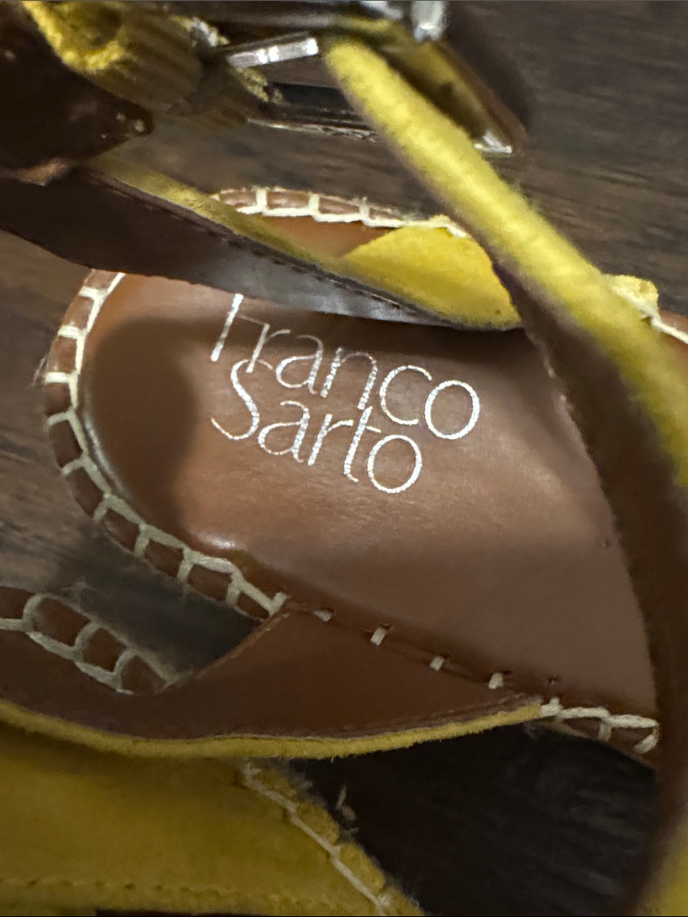 Franco Sarto Yellow Suede Espadrille Sandals - Picture 4 of 11